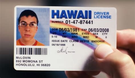 mclovin id licenses back.